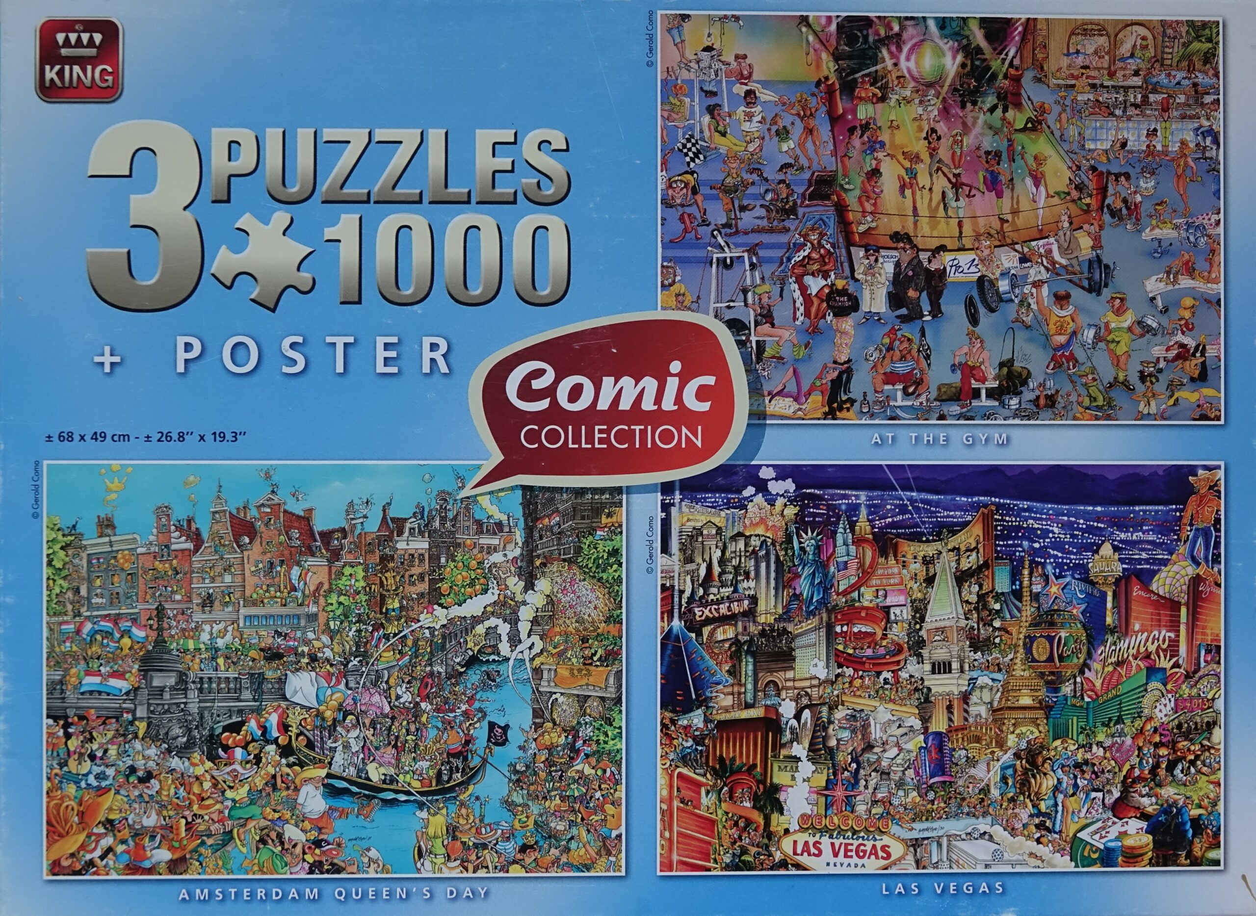 surfen tent patroon Comic puzzels 3×1000 – Stukjes Legpuzzels