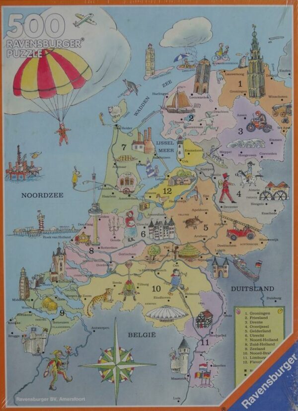 Kaart van Nederland (nieuw in cellofaan)