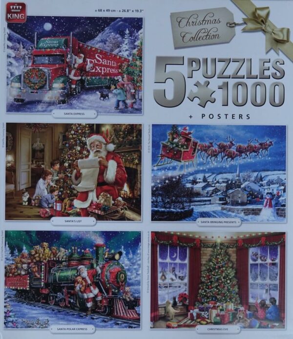 5 Kerstpuzzels (2 nog nieuw)