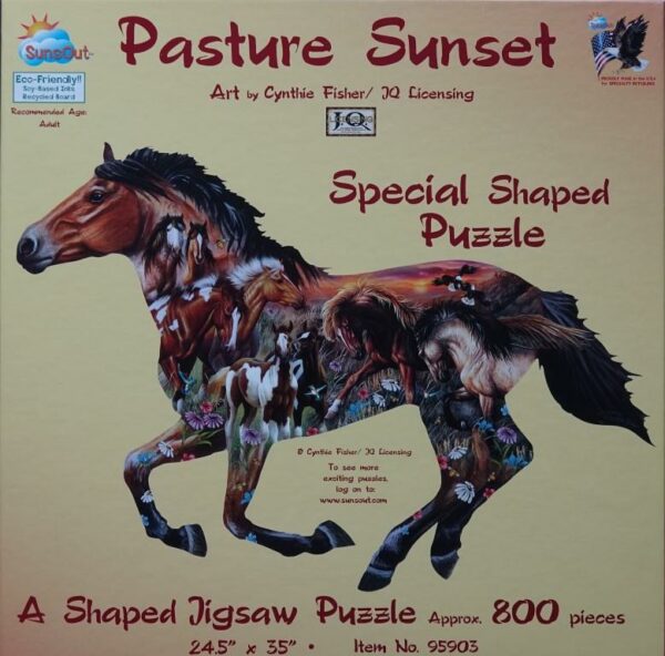 Pasture Sunset (silhouet puzzel)